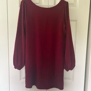 Lulu's Burgundy Long Sleeve Dress